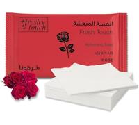 AIBULO 2 Packs of 6 Disposable Refreshing Towels (12 Total) - Rose Scented Individually Wrapped 25x25cm Wet Wipes - Hot or Cold Use - Perfect for Travel, Hotels, Dining, Camping & Everyday Freshness