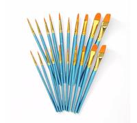 AIBULO 20 Pack Artist Paint Brushes -Paintbrushes in Mixed Sizes for Acrylic, Watercolour, Oil & Gouache - Ideal for Fine Detail Work, Crafting, and Creative Projects for Kids & Adults