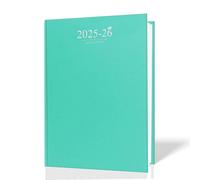 Aibulo 2025-2026 A4 Academic Diary Teal - Week to View Planner - August 2025 to July 2026 - Hardcover Student & Teacher Organizer - Ribbon Marker - Timetable, Notes & Goal Planning Pages