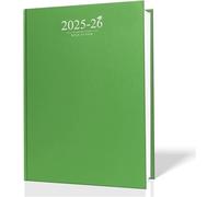 AIBULO 2025-2026 A4 Week-to-View Academic Diary - Green | Weekly Planner (August 2025 to July 2026) | Hardback Cover, Timetables, Notes & Yearly Calendars
