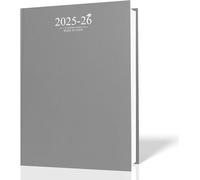AIBULO 2025-2026 A4 Week-to-View Academic Diary - Grey | Weekly Planner (August 2025 to July 2026) | Hardback Cover, Timetables, Notes & Yearly Calendars