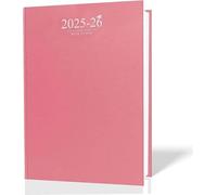 AIBULO 2025-2026 A4 Week-to-View Academic Diary - Pink | Weekly Planner (August 2025 to July 2026) | Hardback Cover, Timetables, Notes & Year Planners