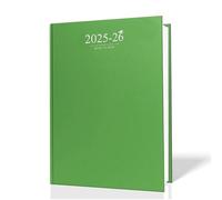 AIBULO 2025-2026 A4 Week to View Diary Academic - Green | Planner (August 2025 - July 2026) | Hardbound Cover