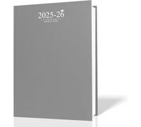 AIBULO 2025-2026 A5 Week-to-View Academic Diary - Grey | Compact Weekly Planner (August 2025 to July 2026) | Hardback Cover, Timetables, Notes & Year Planners