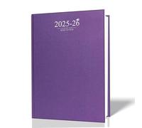 AIBULO 2025-2026 A5 Week-to-View Academic Diary - Purple | Compact Weekly Planner (August 2025 to July 2026) | Hardback Cover, Timetables, Notes & Year Planners