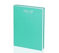 Aibulo 2025-2026 Teal Academic Diary - A4 Day per Page Planner | Student & Teacher Diary with Reference Pages, Contacts & Notes Section | Hardback Daily Organizer August 2025 to July 2026