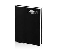 AIBULO 2026-2027 Academic Diary A4 Day A Page Black Hardback - Daily Planner August 2026 to July 2027, Student & Teacher School Planner, Appointment, Timetable & Study Organiser Diary