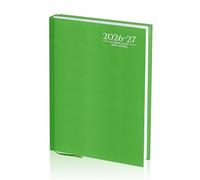AIBULO 2026-2027 Academic Diary A4 Day A Page Green Hardback - Daily Planner August 2026 to July 2027, Student & Teacher School Planner, Appointment, Timetable & Study Organiser Diary