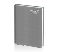 AIBULO 2026-2027 Academic Diary A4 Day A Page Grey Hardback - Daily Planner August 2026 to July 2027, Student & Teacher School Planner, Appointment, Timetable & Study Organiser Diary