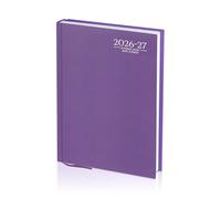 AIBULO 2026-2027 Academic Diary A4 Day A Page Purple Hardback - Daily Planner August 2026 to July 2027, Student & Teacher School Planner, Appointment, Timetable & Study Organiser