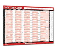 Aibulo 2026 A1 Wall Planner - Large Year Planner 85x58cm with Stickers & Dry Wipe Pen - Laminated Wall Calendar for Office, School, Family, Academic & Work Organisation