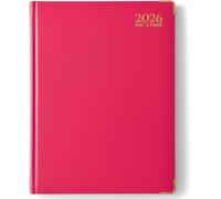 AIBULO 2026 A5 Day-A-Page Diary 3-Pack - Pink Hardback Daily Planner with UK Holidays, Notes & Contacts, Appointment Organiser for Home Office School