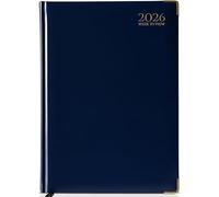 AIBULO 2026 Blue A4 Week-to-View Diary 5-Pack - Hardback Weekly Planner & Appointment Organizer with UK Holidays, Notes & Contacts for Home, Office & School