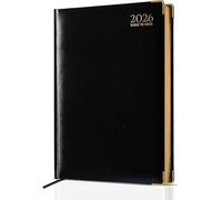 AIBULO 2026 Diary - Hardback Planner | A4 & A5 Sizes | Day a Page or Week to View | Multiple Colours | Academic & Office Use | UK Holidays & Global Info (BLACK, A5 - WEEK TO VIEW)