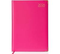 AIBULO 2026 Pink A5 Week-to-View Diary 3-Pack - Hardback Weekly Planner & Appointment Organizer with UK Holidays, Notes & Contacts for Home, Office & School