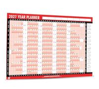 AIBULO 2027 Year Wall Planner A1 - Large 85cm x 58cm Laminated Calendar with Stickers & Dry Wipe Pen | Unmounted Reusable Annual Organiser for Home, Office, School, Library & Business Use
