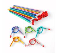 AIBULO 30 Flexible Bendy Pencils - Soft Twistable Pencils with Erasers - Fun Party Bag Fillers for Kids, School Stationery, Birthday Gifts & Creative Toys