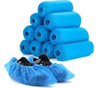 AIBULO 300 Disposable Shoe Covers - Blue Waterproof Anti-Slip Overshoes for Cleaning, Dustproof Boot Safety & Floor Protection - Tear-Resistant CPE Shoe Covers with Elastic Ankle, Universal Fit