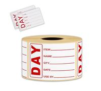AIBULO 4 Rolls Writable Removable Freezer Labels - 2000 Stickers - 50x75mm Coated White Food Labels for Pantry, Jars, Containers - Freezer-Safe Storage & Date Stickers for Kitchen Use