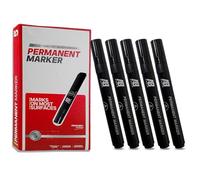 AIBULO 500-Pack Black Permanent Marker Pens - Heavy-Duty Fine Tip Bulk Markers for Commercial, Industrial & Institutional Use - Quick-Drying, Waterproof Ink for Metal, Plastic, Wood, Glass & More