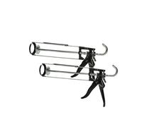 AIBULO 6-Pack Black Heavy Duty Caulking Guns - Professional Skeleton Sealant Applicators for 310ml Cartridges with Rotating Barrel, Built-in Puncture Tool, No-Drip Control & Ergonomic Grip Handles