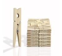 Aibulo 60 Pcs Wooden Clothes Pegs for Washing Line - Strong & Durable Pegs for Arts, Crafts, and Laundry - Ideal for Outdoor and Indoor Use, Eco-Friendly Contoured to Prevent Leaving Marks on Clothing