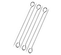 AIBULO 6PCS Stainless Steel BBQ Skewers - 24CM Reusable Metal Kebab Sticks for Grilling, Oven & Air Fryer | Heavy-Duty Food-Grade Skewers for Meat, Veggies, Chicken & Marshmallows