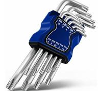 AIBULO 9PC Allen Key Set Torx T10-T50 (1.5-10mm) - Hex Key Set/Allen Keys Set with Holder, Chrome Plated Steel Allen Key Socket Set for Bike Repair, Automotive, DIY & Spanners & Wrenches
