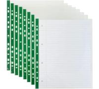 AIBULO A4 90 Micron Heavy-Duty Green Punched Pockets - 500 Pack | Extra Thick Plastic Document Sleeves | Top-Loading Binder Wallets for Professional Filing