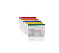 AIBULO A4 Plus Zip Bags 25 Pack - Extra Large Plastic Zip Wallets with Writable Label Strip & Colour Zips | Waterproof Heavy Duty Document Pouches for Oversized Papers, School, Office & Filing Storage