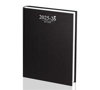 AIBULO Academic Planner 2025-2026 | A4 Day a Page Diary | Hardbound Case Cover | Student & Teacher Organizer (Black)