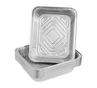 AIBULO Aluminium Foil Trays 32x22x3 cm - Pack of 5 | Disposable Food Containers for Baking, Roasting, Meal Prep, and Takeaways | Eco-Friendly & Leak-Proof