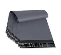 AIBULO Grey Mailing Bags 16x21 Inches Pack of 200 | Flat Plastic Poly Envelopes with Self Seal Adhesive | Lightweight Packaging Mailers for Textiles, Paper, and General Parcel Use