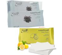 AIBULO Lemon & Oud Scented Disposable Towels - 12 Individually Wrapped 25x25cm Refreshing Wet Wipes in 2 Boxes - Hot or Cold Use for Travel, Dining, Hospitality, Events & Everyday Freshness