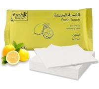 AIBULO Luxury Towel Wipes 2 Pack of 6 - Fresh Lemon Scent - Large 25x25cm Disposable Towels - Individually Wrapped Soft Napkins - Hot or Cold Use for Travel, Events & Hospitality