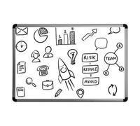 AIBULO Magnetic Dry Erase Whiteboard - 20x30cm | Silver Frame with Pen, Eraser & Tray | Reusable Mini Whiteboard for Wall | Ideal for Home, Office, School, Planning & Remote Learning