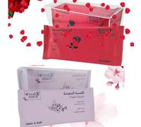 AIBULO Rose & Cherry Scented Disposable Towels - 12 Individually Wrapped 25x25cm Refreshing Wet Wipes in 2 Boxes - Hot or Cold Use for Travel, Dining, Hospitality, Events & Everyday Freshness