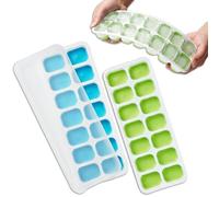 AIBULO Silicone Ice Cube Tray with Lid| 14-Cube Flexible Silicone Ice Cube Mould, BPA-Free Ice Tray for Freezer, Easy Release Ice Cube Maker for Whiskey, Cocktails & Drinks