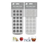 Aibulo Silicone Ice Cube Trays - Round Shape, 21 Compartments, Easy-Release, Spill-Resistant Molds for Your Favorite Drinks - Enjoy Perfectly Chilled Beverages Every Time! (White)