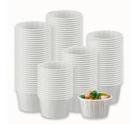 AIBULO Wax Paper Medicine Pots 28ml - 2000PCS Disposable Fluid-Resistant Small Paper Cups for Epoxy Resin, Medication, Sauces & Paint - Stackable Tri-Fold Measuring & Condiment Portion Cups