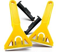 AIBULO Window Scraper 12 Pack with Safety Covers - Glass Scraper Tool for Removing Paint, Stickers & Adhesive Residue - Plastic Scraper for Windows, Tiles, Metal, Oven & DIY Surface Cleaning