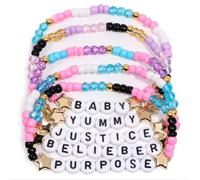 AICase for Justin Merch Bieber Gifts Inspired Bracelets 5 Pcs Stackable