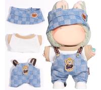 AICase for Labubu Clothes/for Labubu Outfits,Clothes Set for 17cm Lububu Doll,3 Piece Set Hat Clothing for LA BUBU, Boys and Girls Stylish Adorable Dolls Clothes Accessories (No Doll) (D_Style)