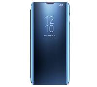 AICase S10 Flip Clear View Case Mirror Screen Smart Plating Case for Samsung Galaxy S10,360 Full Body Ultra Thin Intelligent Protective Case Cover with Stand Function (Blue) - 6.1 inches