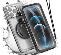 AICase Self-Check Waterproof Phone Case for iPhone 12 Pro Max, Underwater Touchscreen Water Proof Dustproof Snowproof Diving Phone Case Built-in Screen Protector for Shower, Bike, Beach, Snorkeling