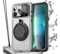 AICase Self-Check Waterproof Phone Case for iPhone 13 Pro Max, Underwater Touchscreen Water Proof Dustproof Snowproof Diving Phone Case Built-in Screen Protector for Shower, Bike, Beach, Snorkeling