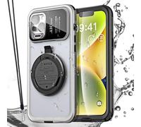 AICase Self-Check Waterproof Phone Case for iPhone 14, Underwater Touchscreen Water Proof Dustproof Snowproof Diving Phone Case Built-in Screen Protector for Shower, Bike, Beach, Snorkelin