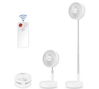 AICase Stand Fan,Folding Portable Telescopic Floor/USB Desk Fan with 7200mAh Rechargeable Battery,Adjustable Pedestal 4-Speed Quiet/Remote Control Timer