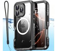 AICase Waterproof Case for iPhone 16 Pro Max(6.9") with MagSafe Support Snowproof,Dustproof/Shockproof,IP68 Certified 360 Full Body Protection Fully Sealed Underwater Cover Black
