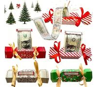 Aiceenza 4pcs Christmas Money Box Cash Withdrawal Gift, Creative DIY Box Extraction Christmas Cash Children's and Adult Gifts